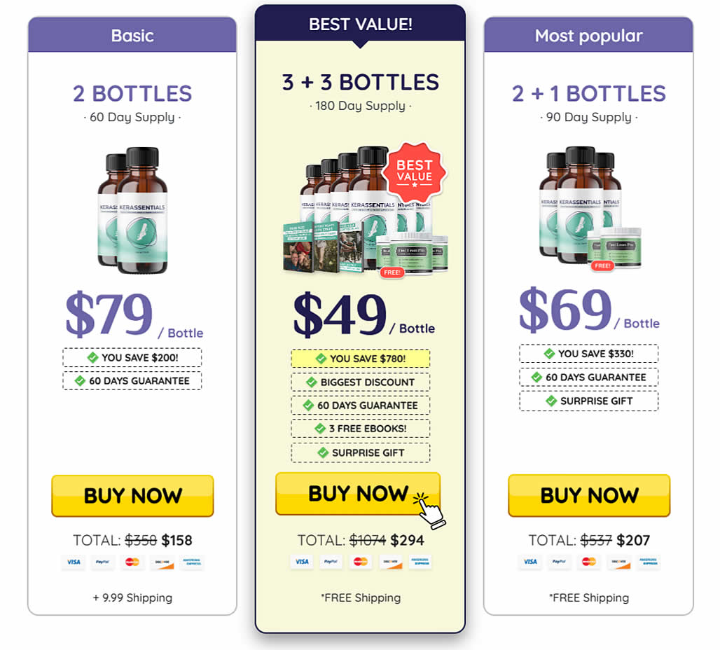 Kerassentials pricing options